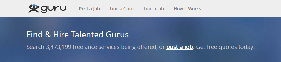 Find freelance writers using Guru