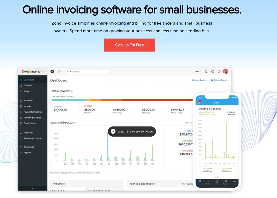 zoho invoicing software