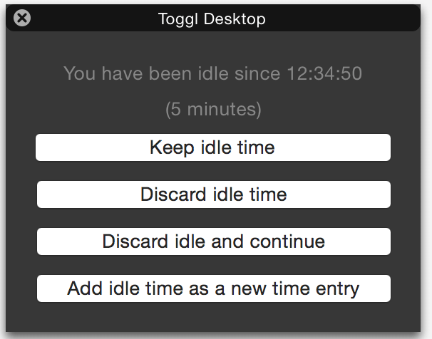 toggl idle detection