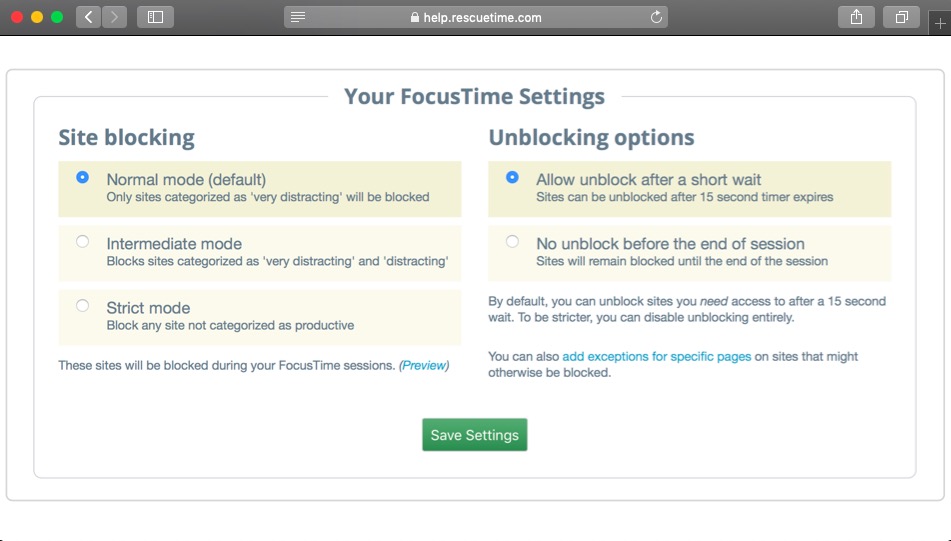 rescuetime focustime