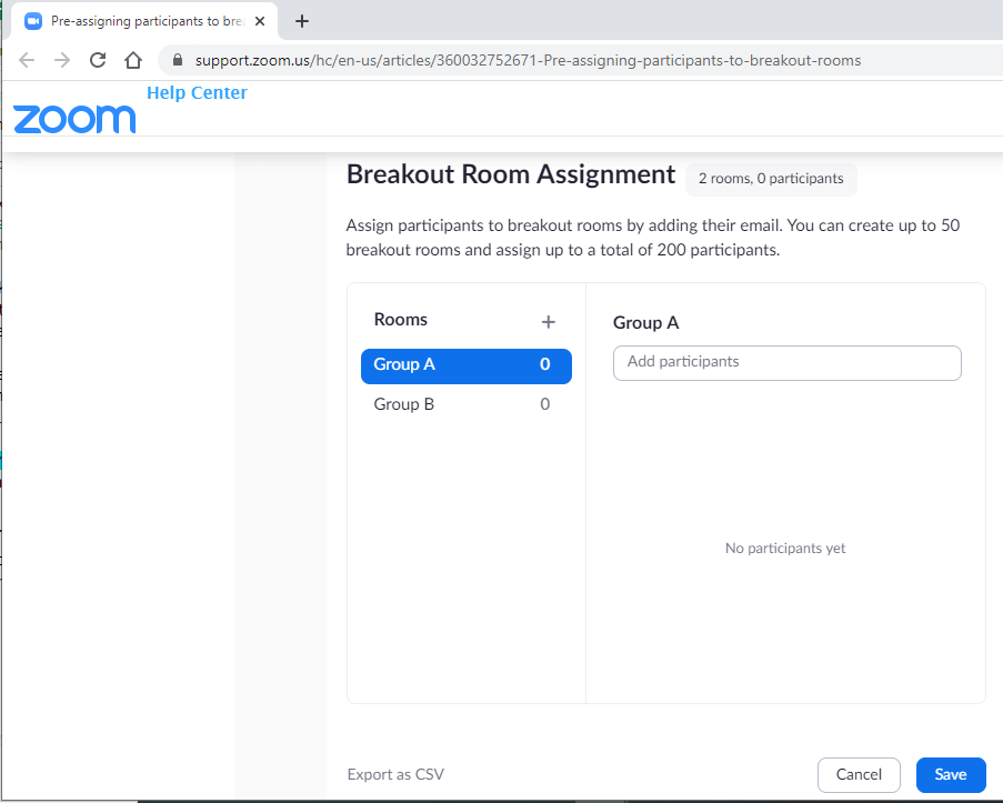 breakout room assignment zoom invalid format