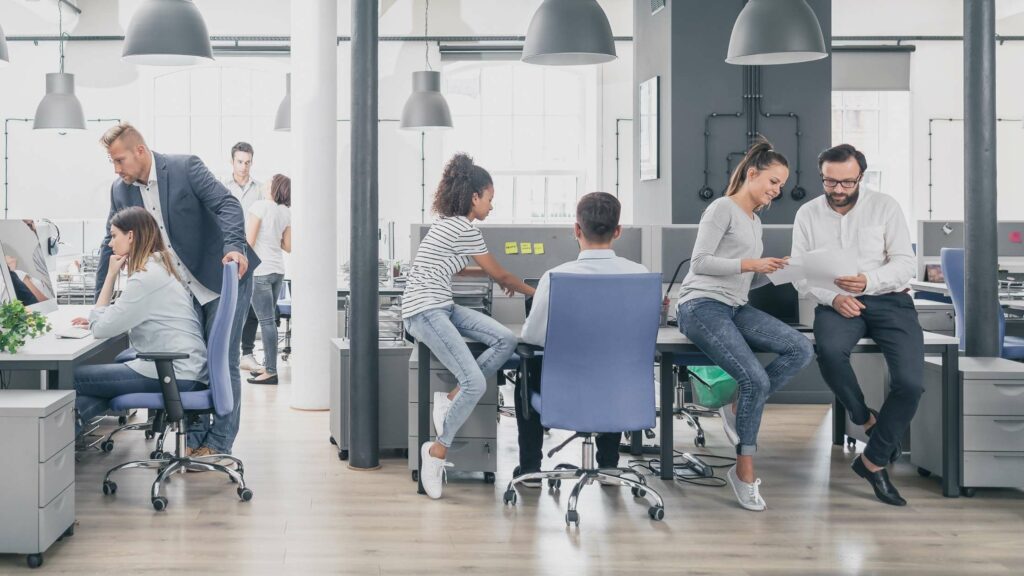 employees working from office