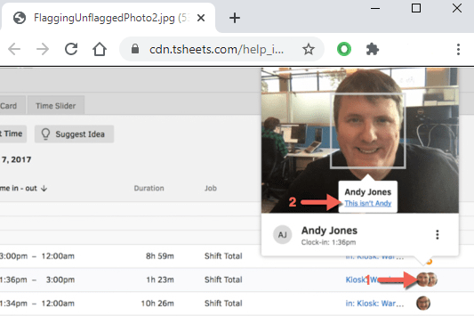 tsheets photo flagging