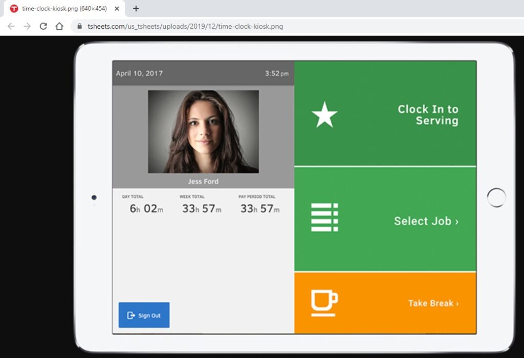 tsheets time clock kiosk