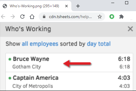 tsheets whos working