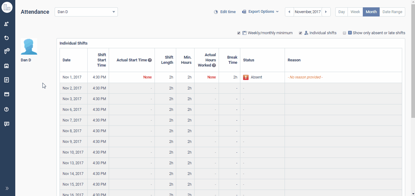 Time Doctor attendance report