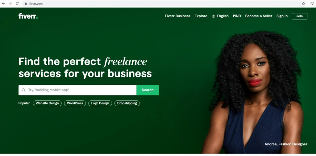 Fiverr Homepage