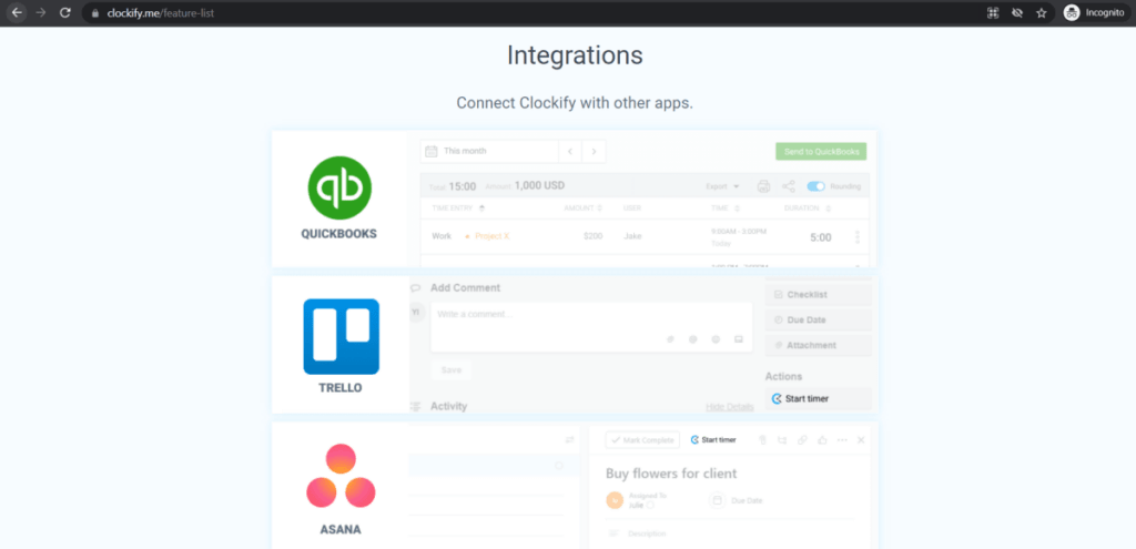 Clockify Integrations