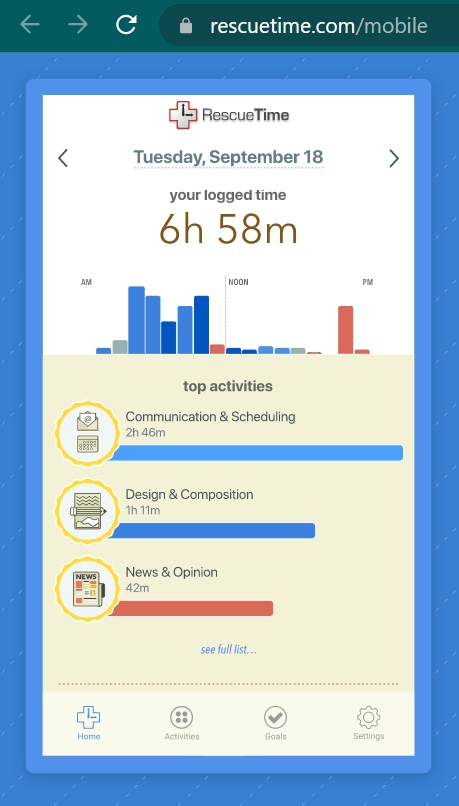 RescueTime Android App