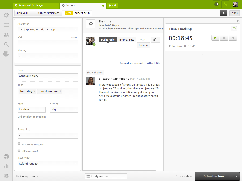 Zendesk time tracking