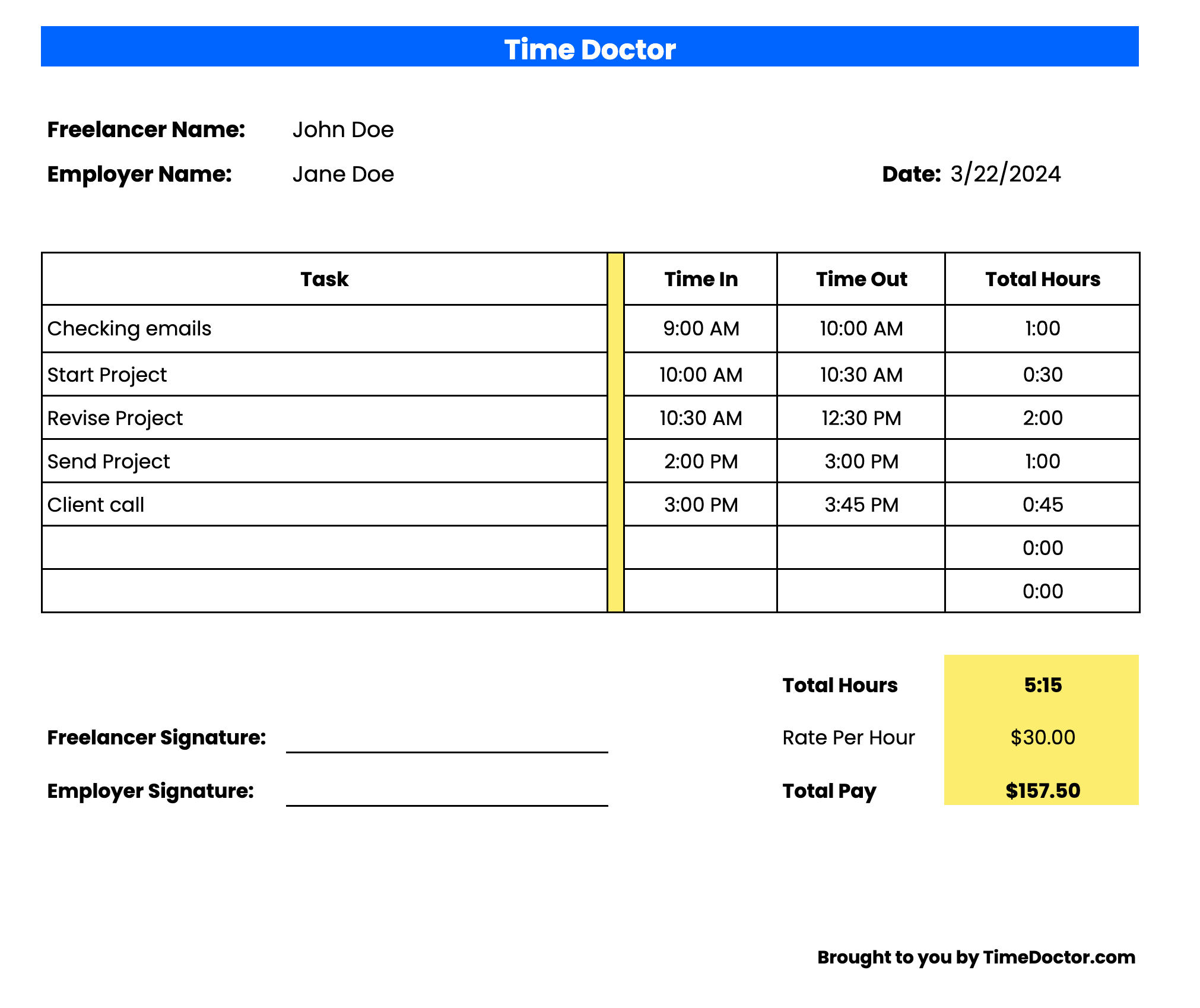 daily payroll timesheet template 2024