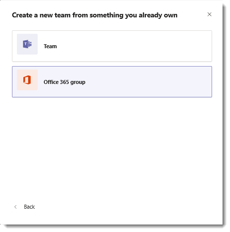 microsoft teams create a new team