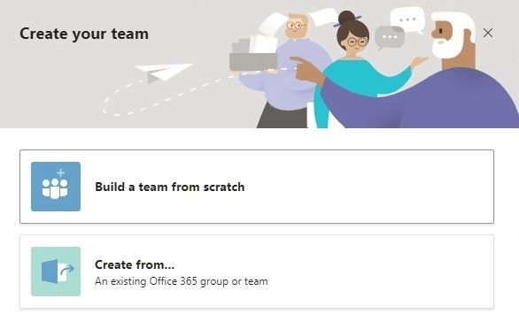 Create a team from scratch MS Teams