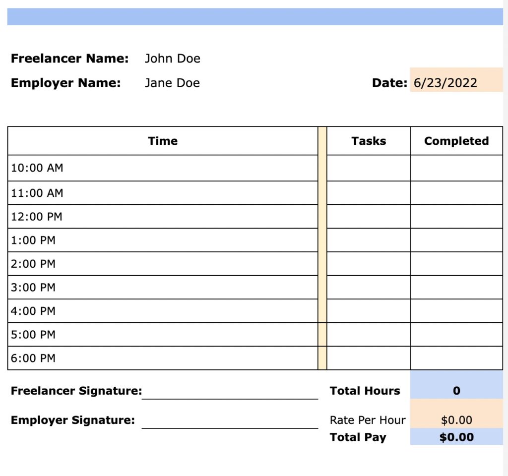 hourly payroll schedule template