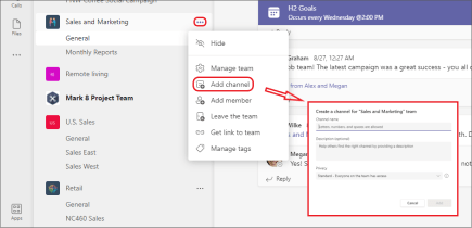MS Teams Add Channel