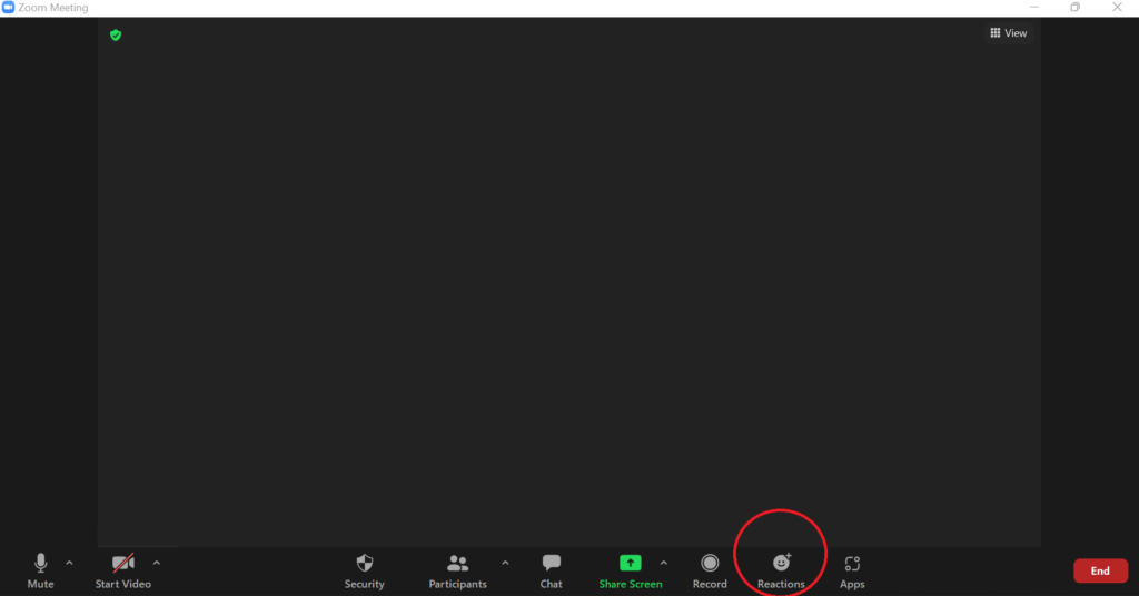 reactions button in zoom