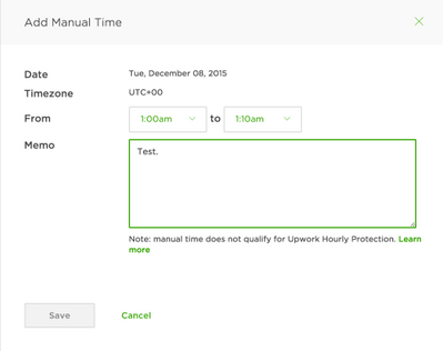 upwork add manual time