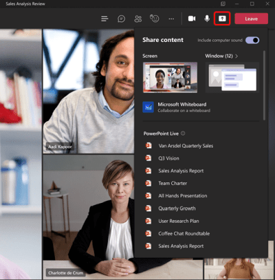 Share Screen in Microsoft Teams on desktops