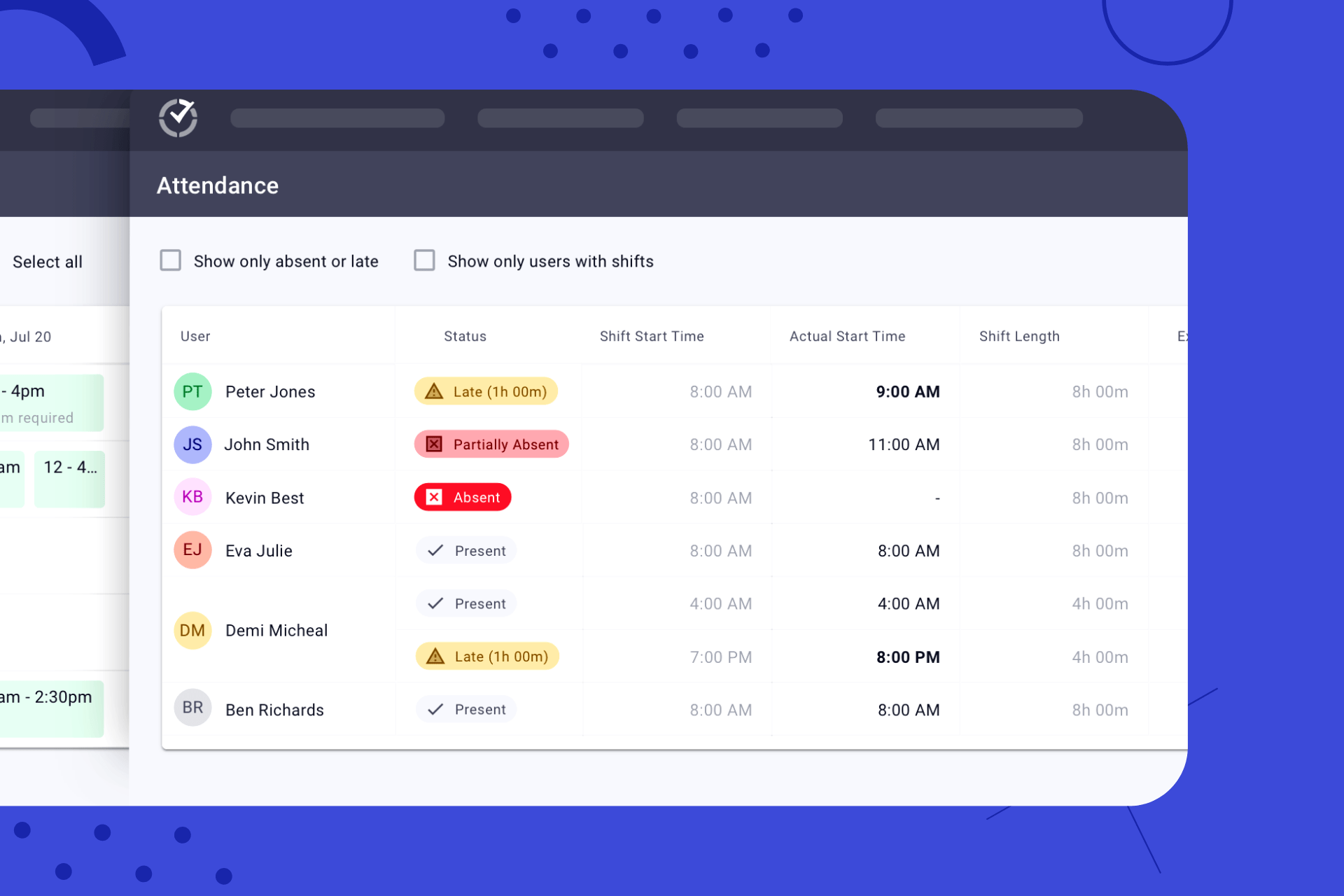 attendance tracking feature