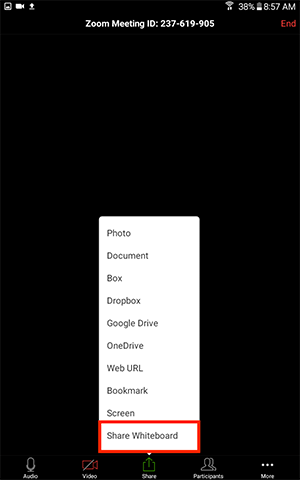 share whiteboard zoom android