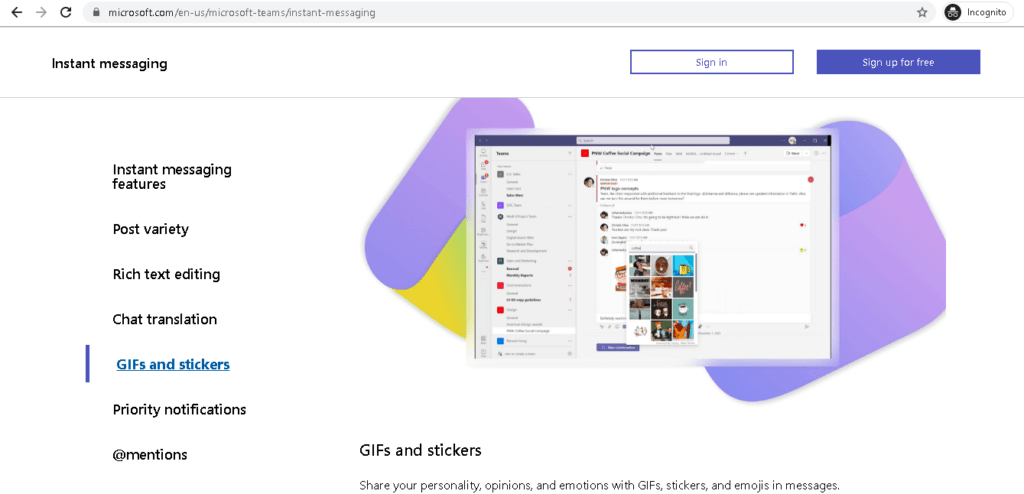 microsoft teams instant messaging