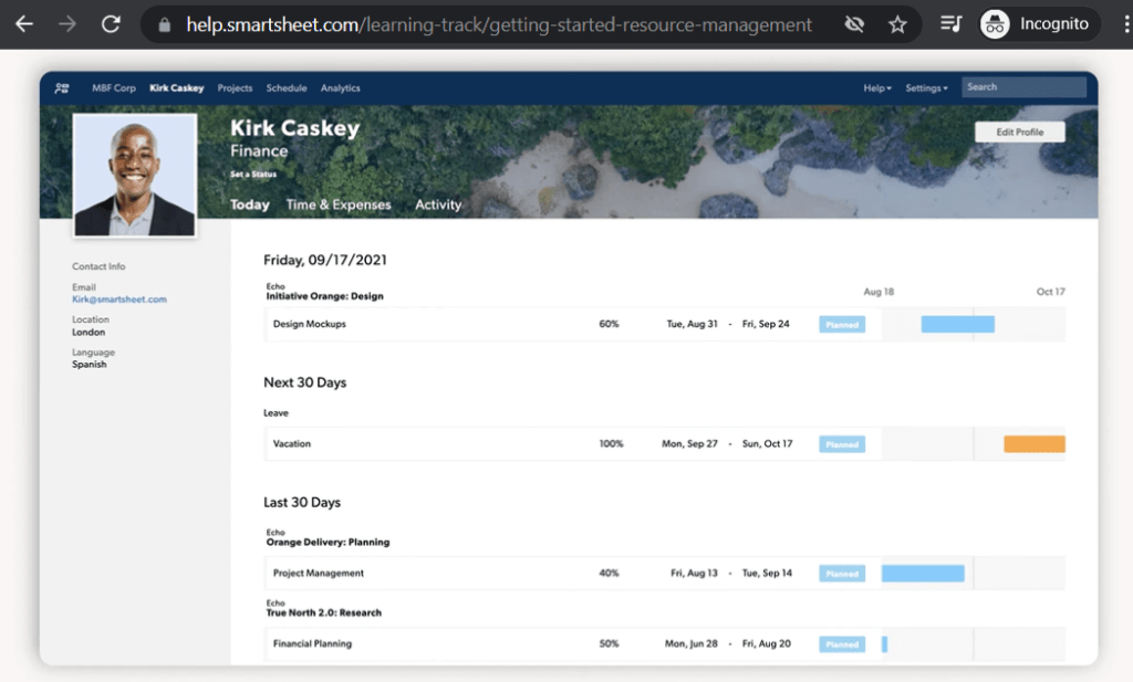 smartsheet dashboard