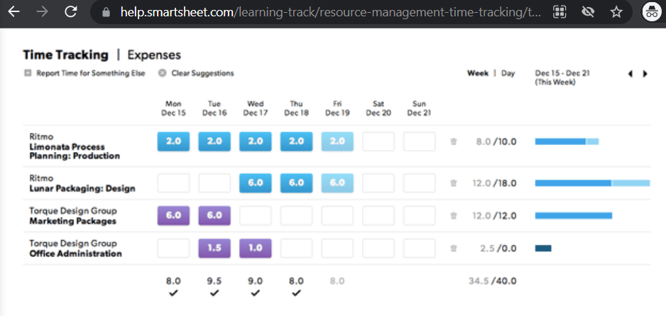 smartsheet edit your time entry on your timesheet