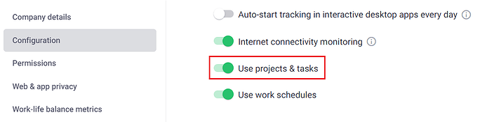 use projects and tasks