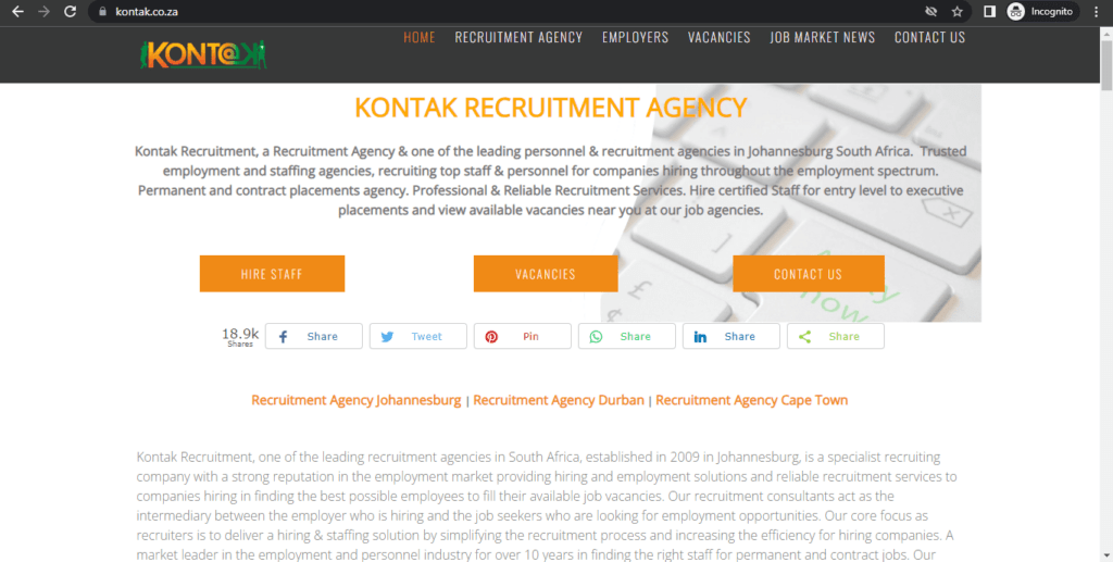 Kontak Recruitment Agency