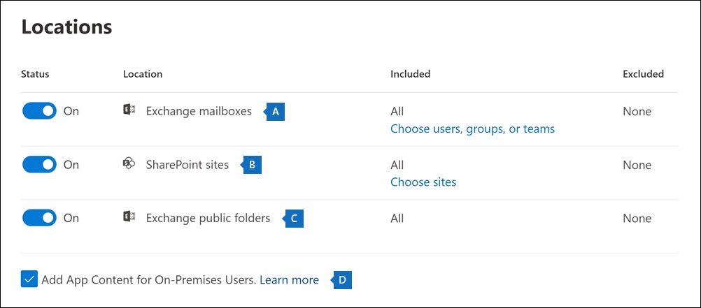 Microsoft Purview Compliance Portal Location Page