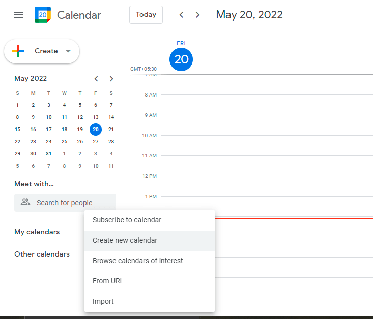 Create a Google Calendar