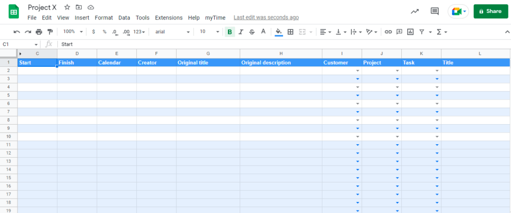 Sync spreadsheet with Google Calendar