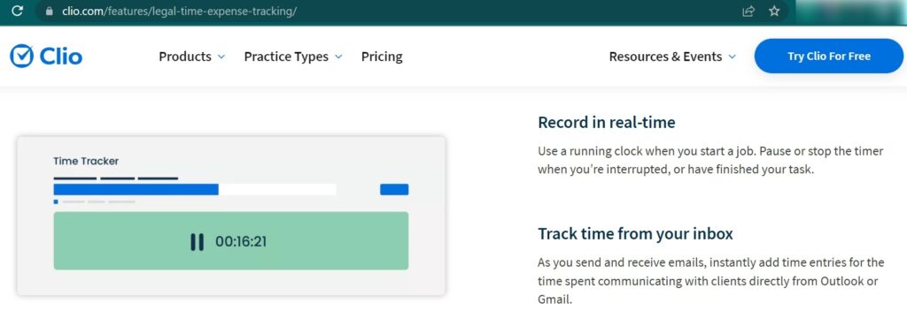 clio interactive time tracking