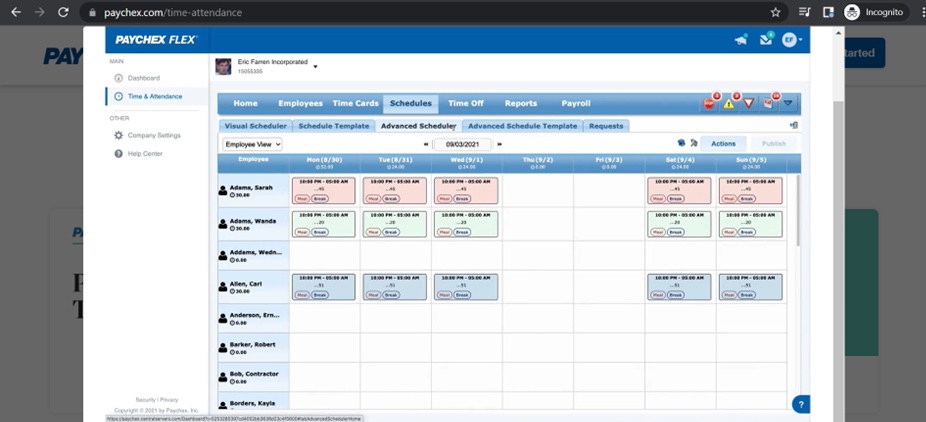 paychex employee scheduling