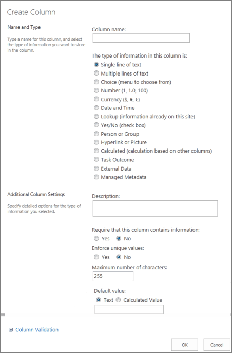 SharePoint Create Column