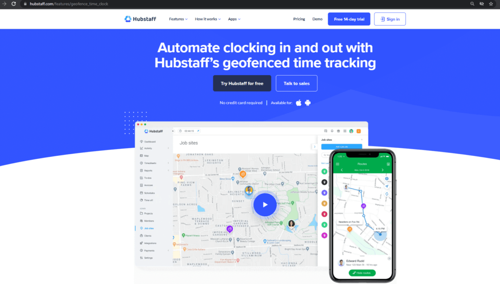 Hubstaff Geofenced time tracking