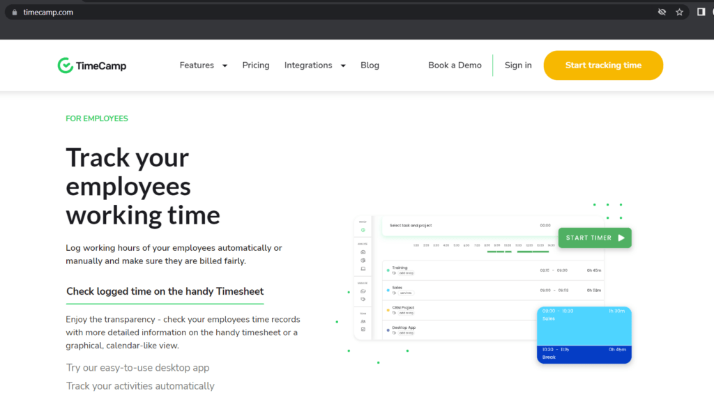 TimeCamp time tracking