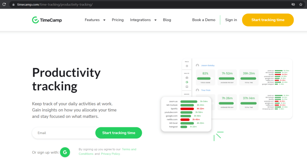 timecamp productivity tracking