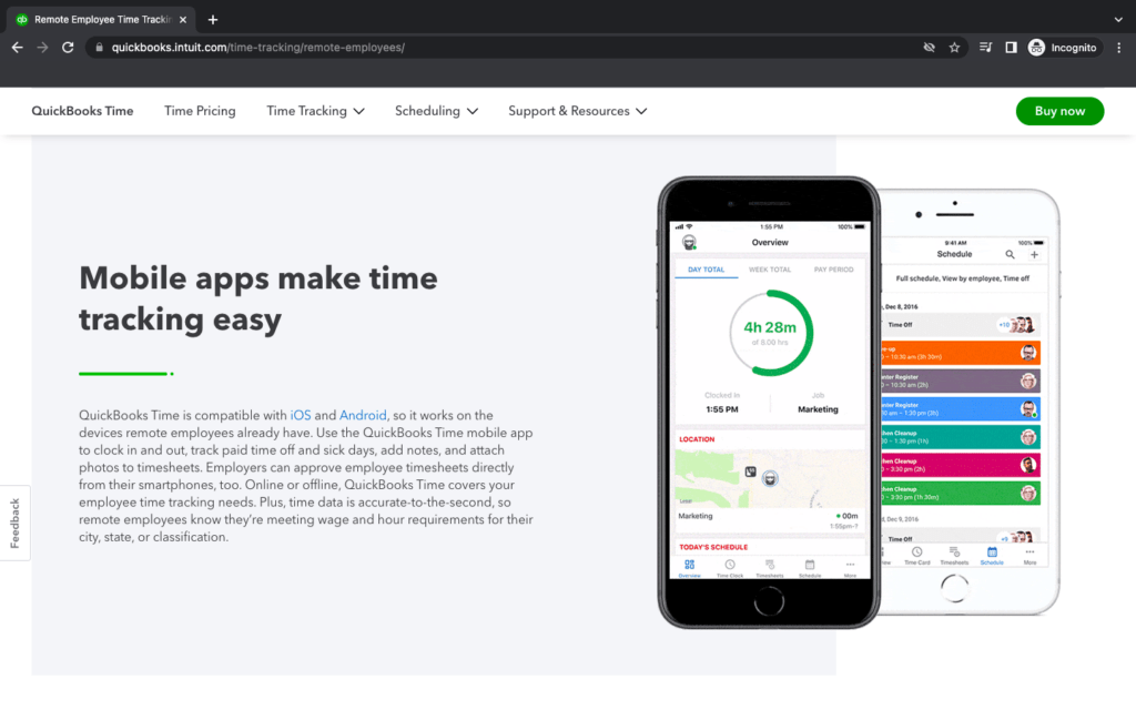 Tsheets Offline time tracking