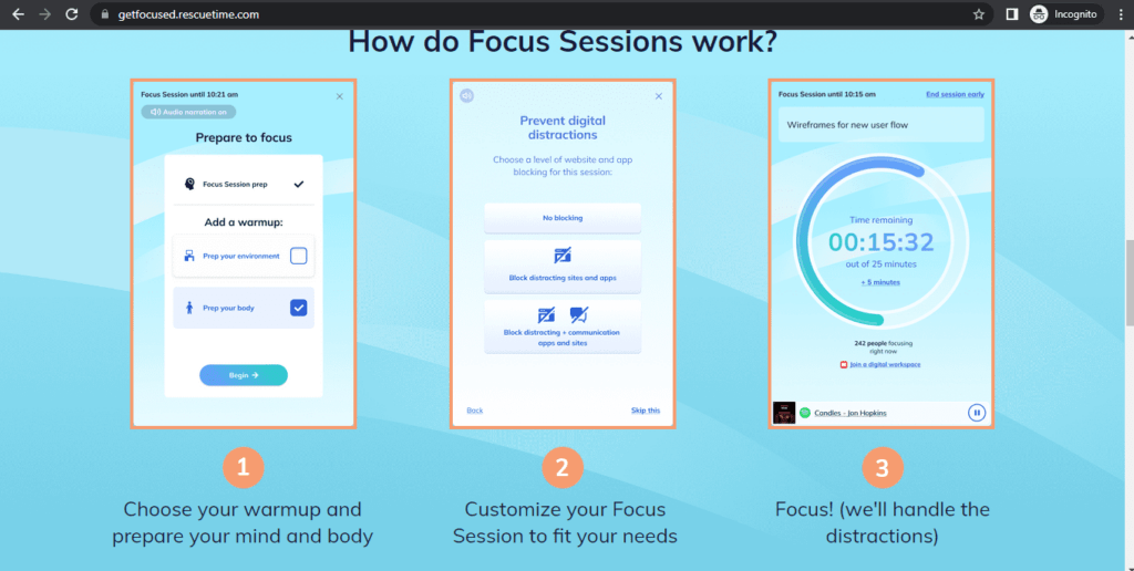 Rescuetime focus session