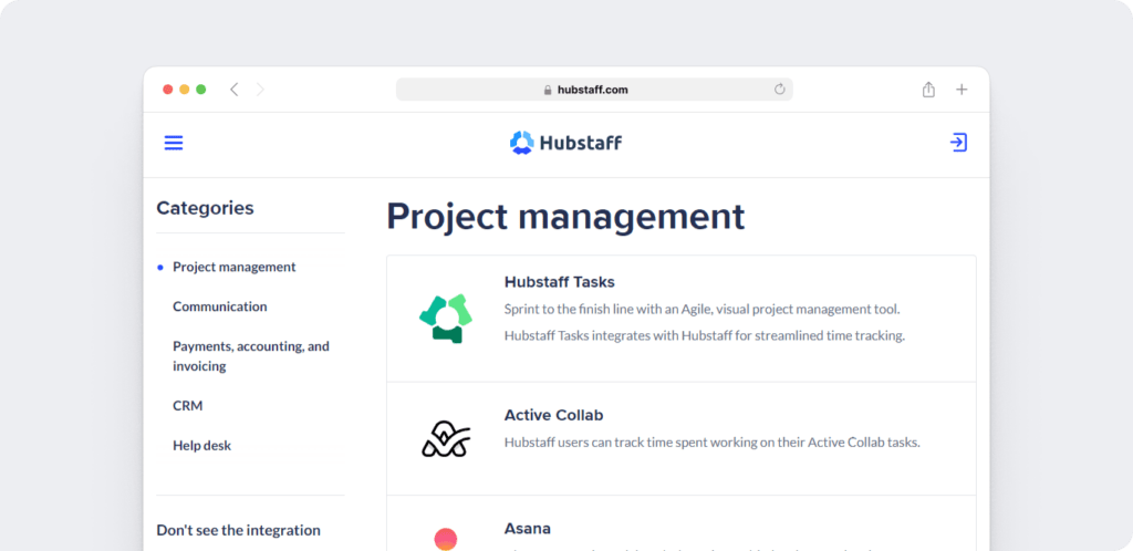 Hubstaff integration