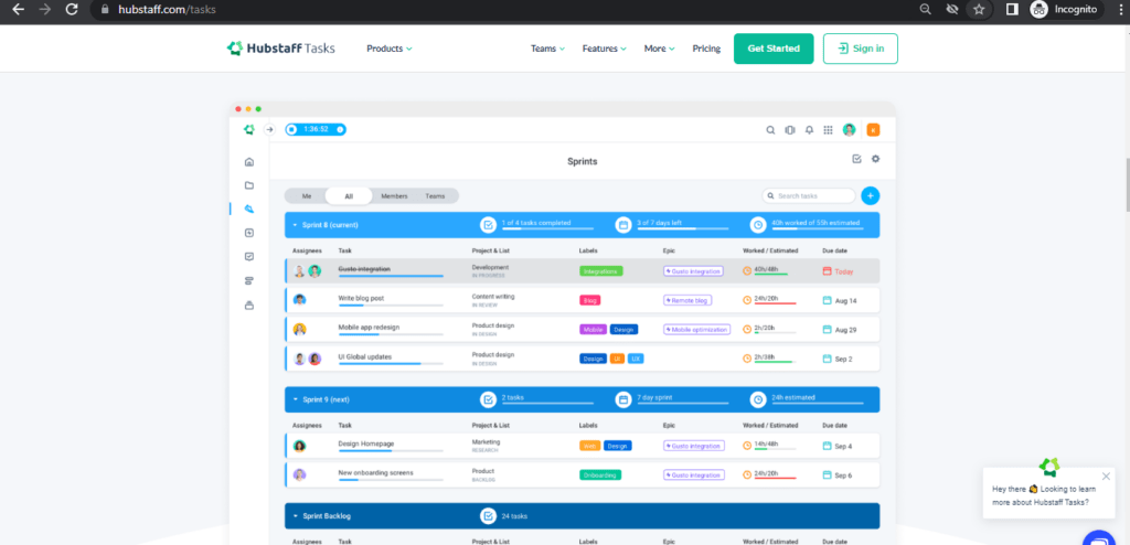 Hubstaff project management (2)