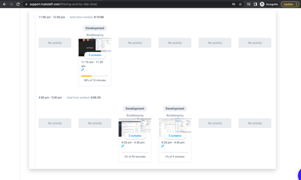 Hubstaff screen monitoring