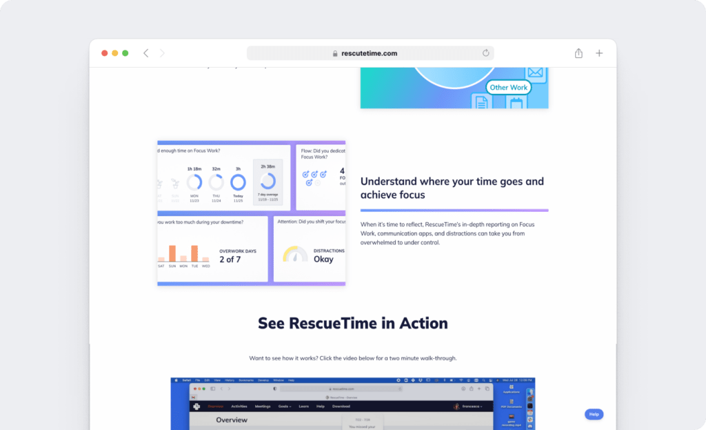 RescueTime team report