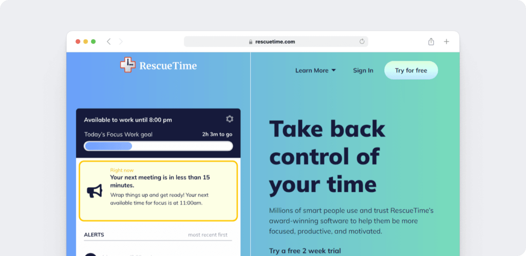 RescueTime: Fully Automated Time Tracking Software