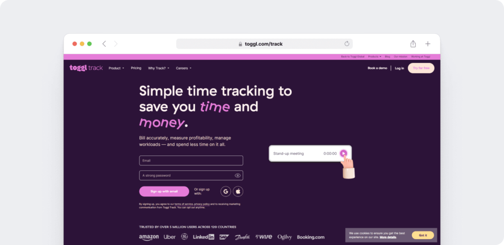Toggl Homepage