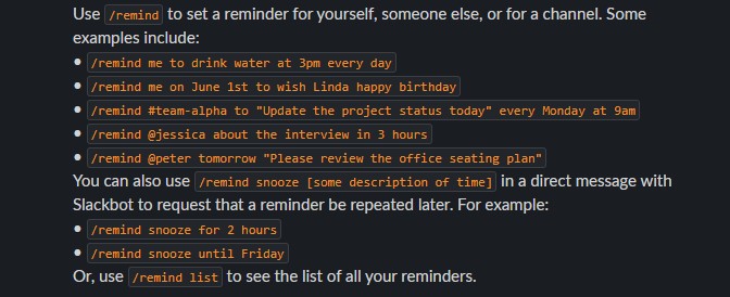 set up recurring reminders on Slack