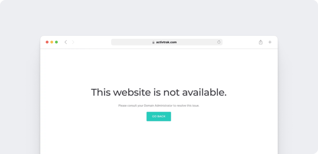 ActivTrak website blocking