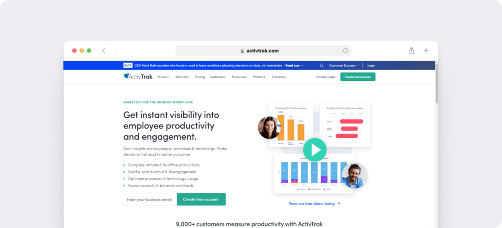 Activtrak homepage