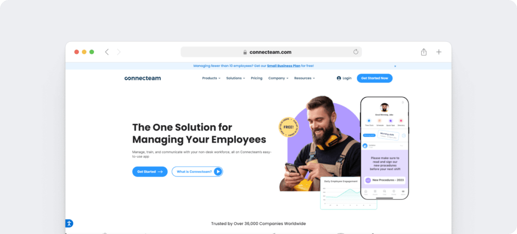 Connect Team homepage